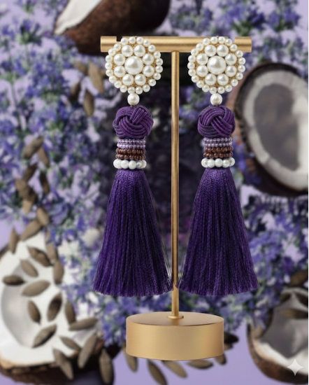 Háčkované  dizajnové náušnice "Pôvab elegancie"